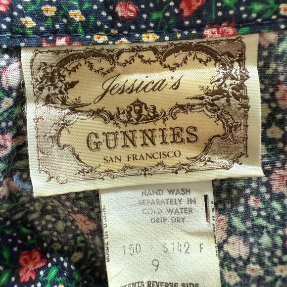 VTG GUNNE SAX Jessica’s Gunnies Floral/plaid Patch Skirt Lace Trim.size 9 - Picture 4 of 12
